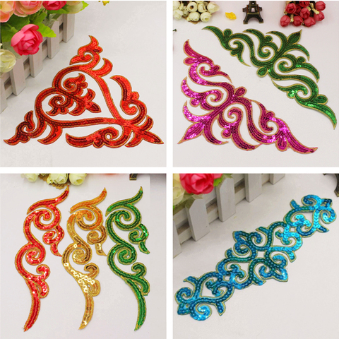 Iron On Appliques Sequined Flower Cosplay Patches Party Decoration Sequin Embroidery Vintage Metallic Cosplay Costumes Diy Trims ► Photo 1/6