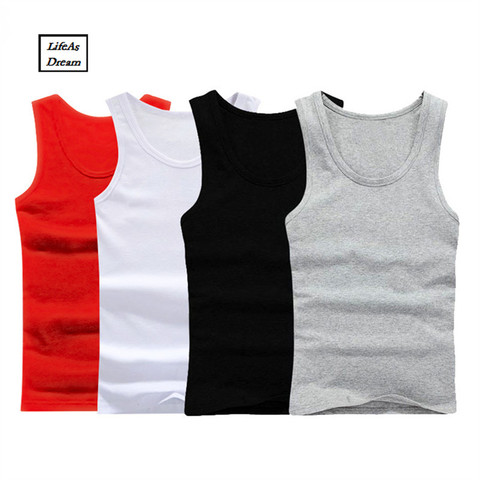 3Pcs/lot cotton Mens Sleeveless Top Muscle Vest Cotton Undershirts O-Neck Gymclothing Asian size Casual Shirt Underwear ► Photo 1/5