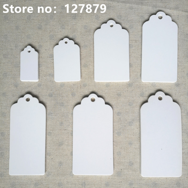 500pcs White Jewelry Price Tags DIY Kraft Paper Tags Head Label Love Notes  Wedding Party Blank Gift Price Hang Tag 23x13mm
