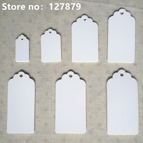 100pcs White Paperboard 7 sizes Packaging Hang Tags Wedding/Birthday Party Candy Boxes Price Tags for Flower/Cosmetics Labels ► Photo 1/6