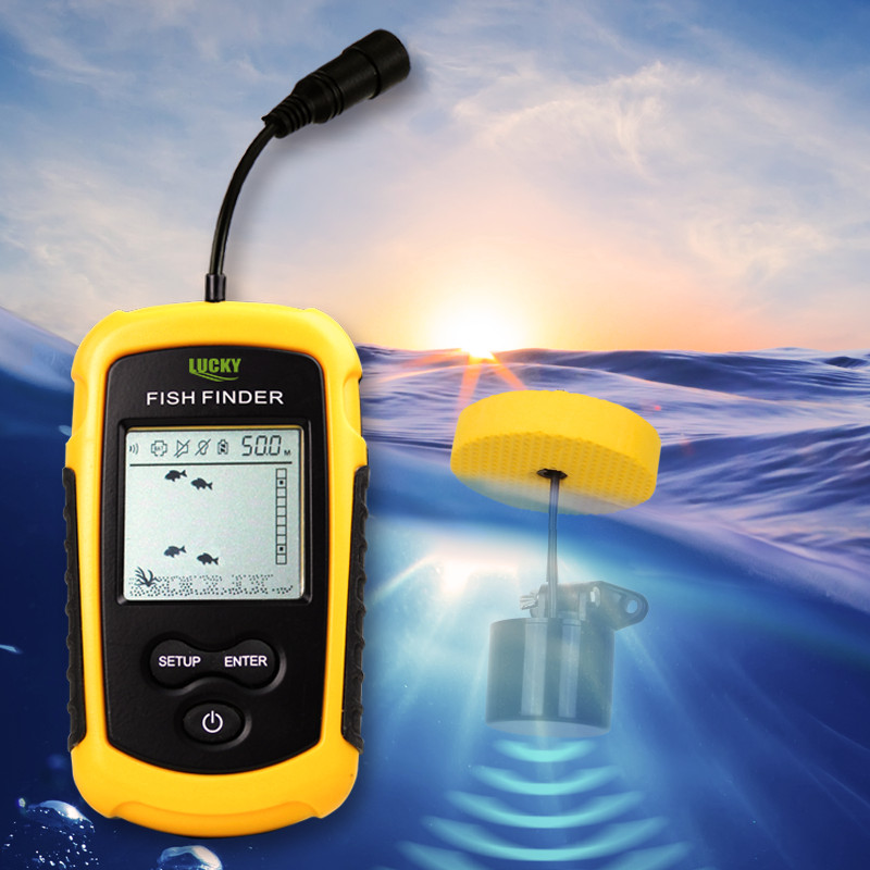 Wireless Fish Finder Depth Echo Sonar Alarm Sensor Transducer Fishfinder Sounder 