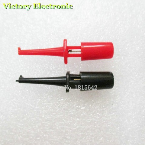 10PCS/LOT 5.8CM Round Single Hook Clip Test Probe for Electronic Testing Red and Black Color ► Photo 1/1