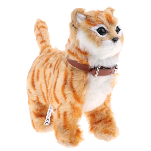 Electronic Music Pet Soft Stuffed Plush Cat Animal Toys Walking Cat Meow Toys Battery Operated Kids Children Toys Birthday Gifts ► Photo 1/6