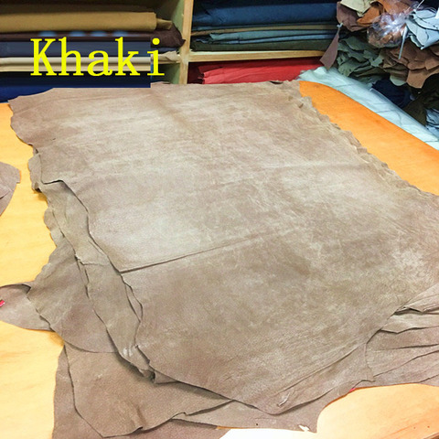 Khaki Genuine pig split suede leather material whole piece ► Photo 1/1
