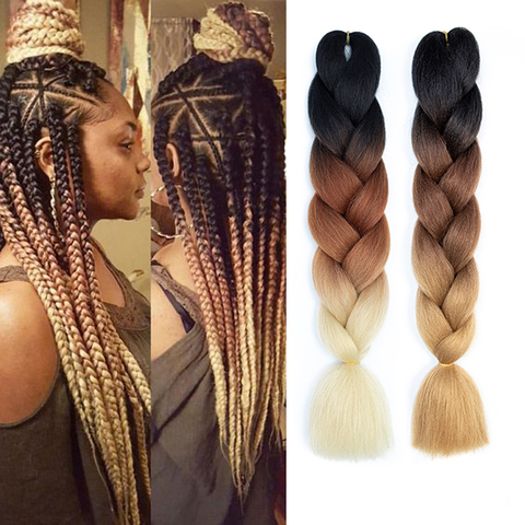 Jumbo Braiding Hair Extensions Kanekalon Box Braids Crochet 