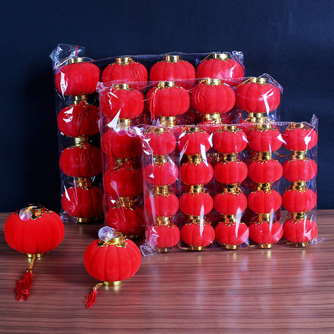 Hot sale 30pcs/pack Red Traditional Chinese Small Lanterns Mini Layout Lantern for Festival/ Wedding/ Party Decorations supplies ► Photo 1/6