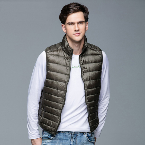 2022 New Men's Winter Coat 90% White Duck Down Vest Portable Ultra Light Sleeveless Jacket Portable Waistcoat for Men ► Photo 1/6