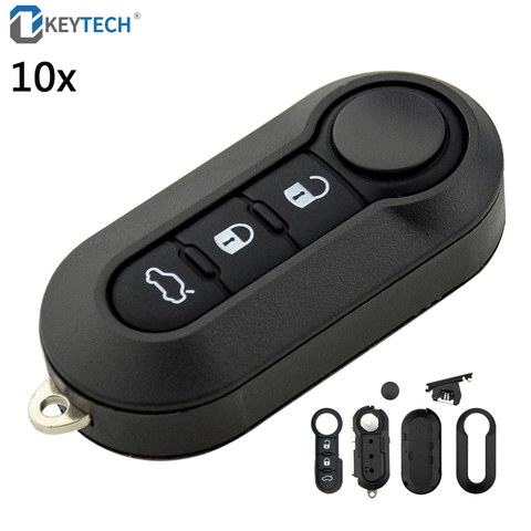 3 Buttons Flip Remote Key Case Shell Cover For FIAT 500 Panda Keyless Car Alarm
