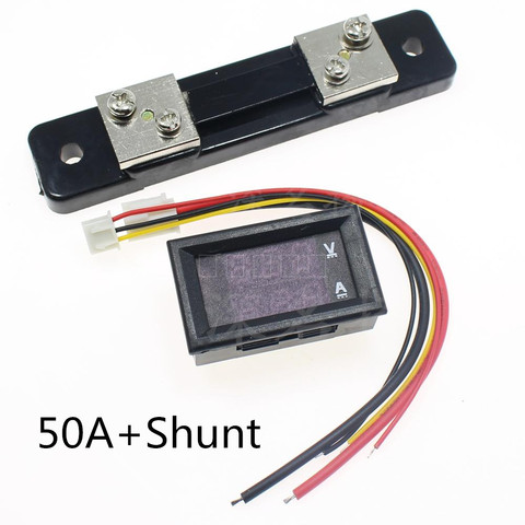 Mini 0.28inch  LED Digital Voltmeter Ammeter DC 100V 50A  Volt Ampere Meter Amperemeter Voltage Indicator Tester  with shunt ► Photo 1/6