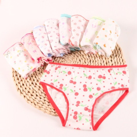 6Pcs/Lot Girls  Cotton Underwear  Kids Briefs Panties Baby Children Underpants 1-12Years ► Photo 1/6