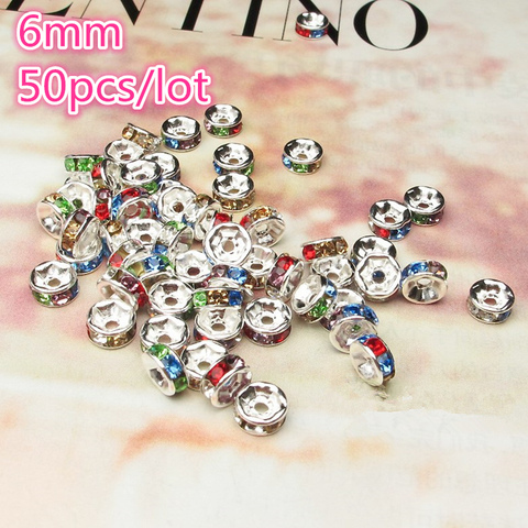 NEW 50pcs 6mm Czech Crystai Rhinestone Glass Round Loose Spacer Beads for Jewelry Making DIY Bracelet Necklace ► Photo 1/6