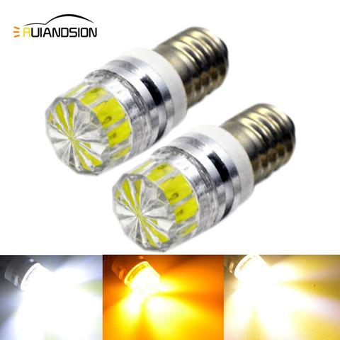 E10 Screw LED Light COB 2W 3V 6V 12V DC Motorcycle Auto Car LED Interior Light Flashlight Torch Headlamp White Warm White Yellow ► Photo 1/6