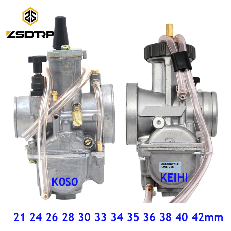 ZS Racing 2T 4T Universal Keihin PWK OKO Motorcycle Carburetor Carburador 21  24 26 28 30 32 34mm With Power Jet For Racing Moto - AliExpress