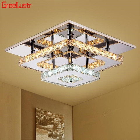Modern Crystal LED Ceiling Lights Plafon Stainless steel Ceiling Lamp Lighting Fixture for Dining Room Luminaria Lustres ► Photo 1/6