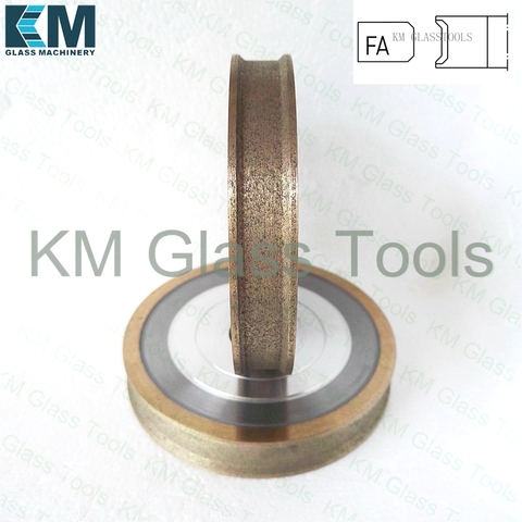 Free Shipping!KM 100x22xFA3/4/5/6/8/10/12/15/19mm Peripheral Daimond wheel Flat edge with arris,For Shape Glass Edging Machine. ► Photo 1/6