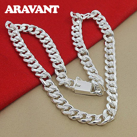 10MM Men Necklace Chain 925 Silver Necklaces Fashion Jewelry Accessories ► Photo 1/4