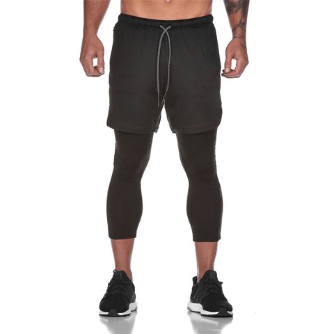 New Running Sweatpants Mens Shorts Leggings 2 in 1 Double layer Pants Gym Fitness Sport Tights Crossfit Joggers Workout Clothing ► Photo 1/6