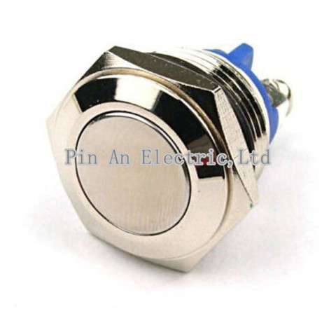 16mm Anti-Vandal Momentary Stainless Steel Metal Push Button Switch Flat Top P ► Photo 1/4