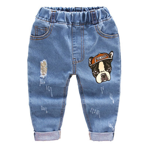 2022 Fashion Children Jeans Baby Boys Cartoon Trousers Pant Baby Girls  Grinding Holes Jeans Kids Spring Autumn Clothes 2-6Years ► Photo 1/1