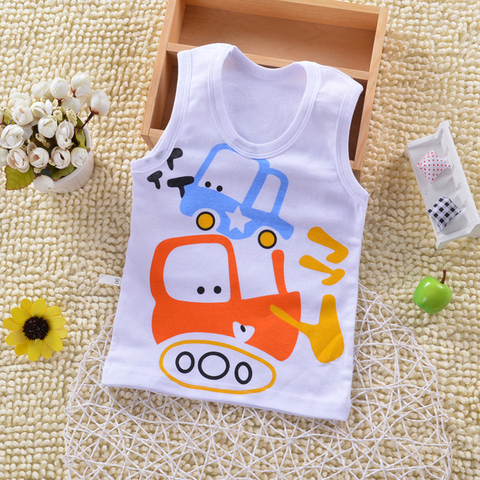 Baby Tops Children Vest Boys Girls Summer T Shirts Sleeveless Tank Camisoles Solid Toddler Tees T-Shirt Size 90-140cm DS19 ► Photo 1/6