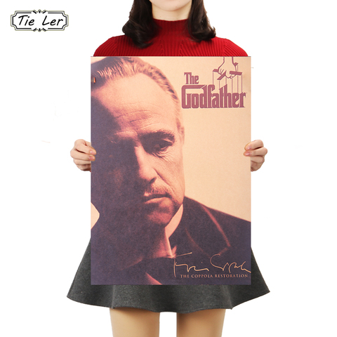TIE LER Godfather Movie Poster Series Vintage Kraft Paper Poster Bar Cafe Decorative Painting Wall Sticker 50.5X35cm ► Photo 1/6