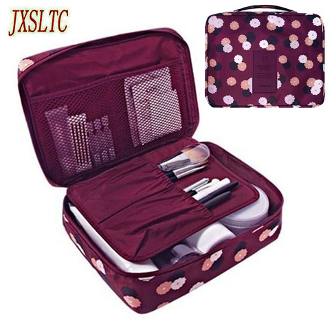 Women Cosmetic bag Makeup bag Case Make Up Organizer Toiletry Storage Neceser Rushed Floral Nylon Zipper New Travel Wash pouch ► Photo 1/6