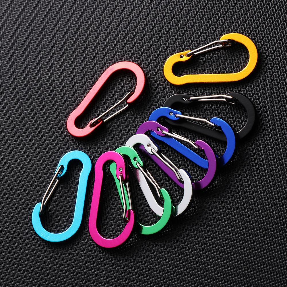 Safety Climbing Button Buckle Keychain Alloy Carabiner Camping Hiking Hook 
