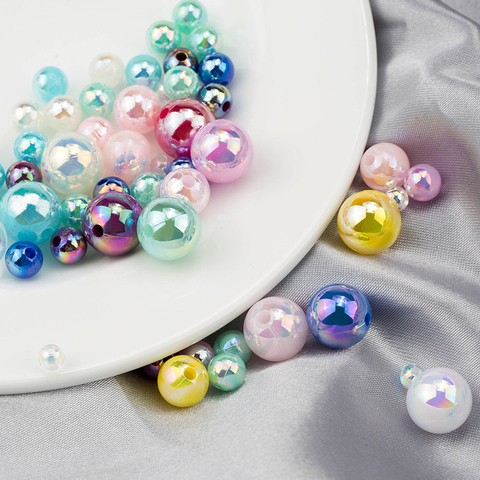 4/6/8/10mm Round ABS Imitation Pearl Beads Mixcolor With Straight Hole For Handmade DIY Bracelet Jewelry Accessories 100-500PCS ► Photo 1/6