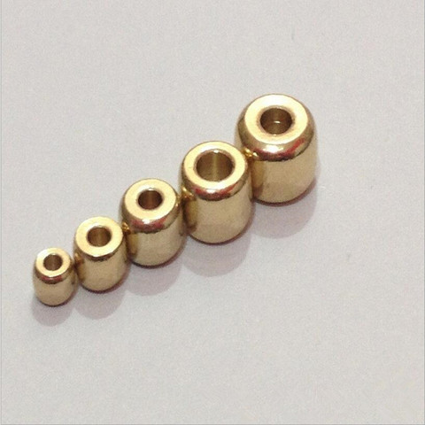 50pcs 3/4/5/6/7/8mm Original Brass Round Metal Loose Spacer Tube Beads Fit Charms Bracelet Necklace DIY Jewelry Making Z368 ► Photo 1/2