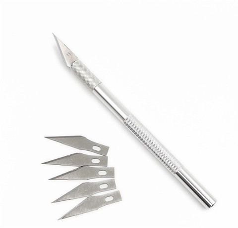 Non-Slip Metal Scalpel Knife Tools Kit Cutter Engraving Craft knives + 5 pcs Blade Mobile Phone Laptop PCB DIY Repair Hand Tools ► Photo 1/1