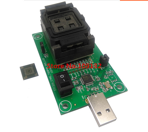 eMMC153/169 test socket with USB interface Reader size 12x18 Pitch 0.5mm for BGA169 BGA153 nand flash testing Clamshell ► Photo 1/4