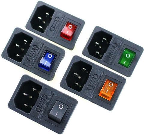 Rocker Switch Fused IEC 320 C14 Inlet Power Socket Fuse Switch Connector Plug Connector 4 ► Photo 1/6
