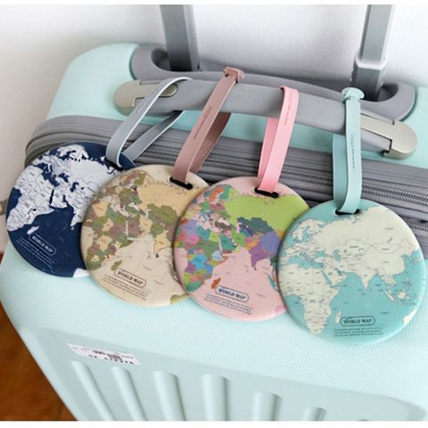 1Pcs Fashion World Map Luggage Tag Silica Gel Suitcase ID Address Holder Baggage Boarding Portable Label Travel Accessories ► Photo 1/6