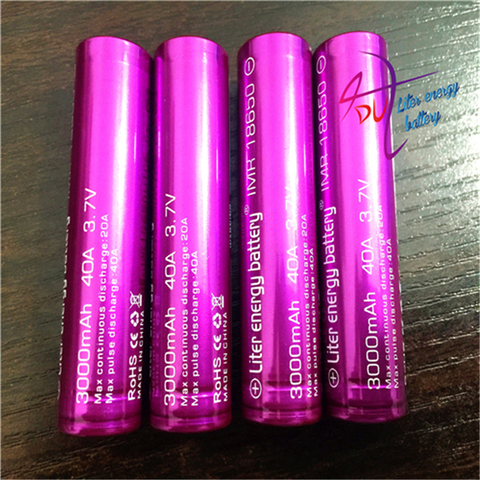 2pcs Liter energy battery Electronic Cigarette battery 18650 3000mah 40a Li-Mn battery and battery case for vtwo RX2/3 RX200s ► Photo 1/4