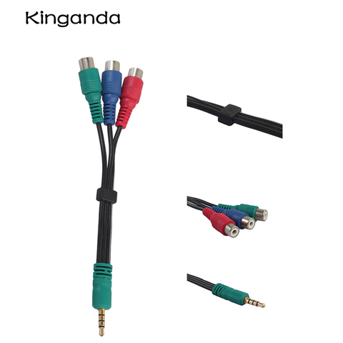 4-pole AUX 3.5mm Male to Component YPbPr 3 RCA Female Adapter Video Cable Green Blue Red 3-RCA External Line For Samsung TV PC ► Photo 1/6