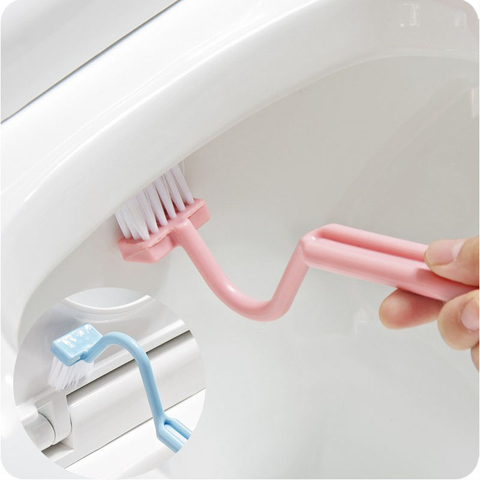 1PC Toilet Brush Bright Color Home Shower Room Wc Accessories Portable Toilet Brush Bathroom Scrubber V-type Bent Cleaner ► Photo 1/6