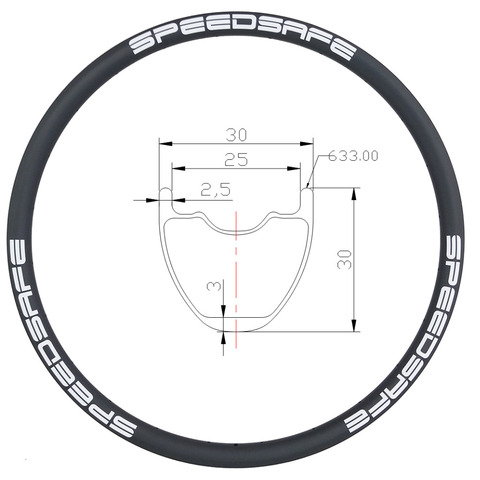 SPEEDSAFE 29er 650B MTB XC 30mm hookless carbon rim 27.5er clincher tubeless 30mm deep UD 3K matte glossy 24 28 32 Holes wheel ► Photo 1/1