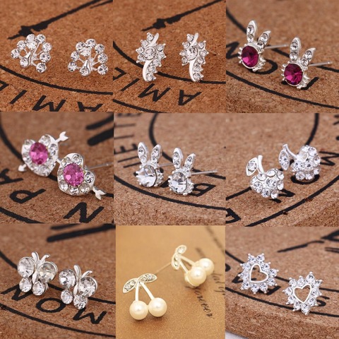 Earrings For Women Pearl Cute Fashion Girls Animal Jewelry Trend Rabbit Flower Heart Fruit Cherry Butterfly Classic ► Photo 1/6