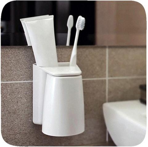 Creative Magnetic Tooth Mug  3 Colors Wash Gargle Suit Wash Cup 2 In 1 Toothbrush Holder Set porta escova dente Free Shipping ► Photo 1/5