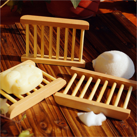 Wooden Soap Dishes Trapezoid Soap Dish Natural Wood Soap Box Bath Holder Soap Ecological Care for Bath Shower Plate Bathroom ► Photo 1/1