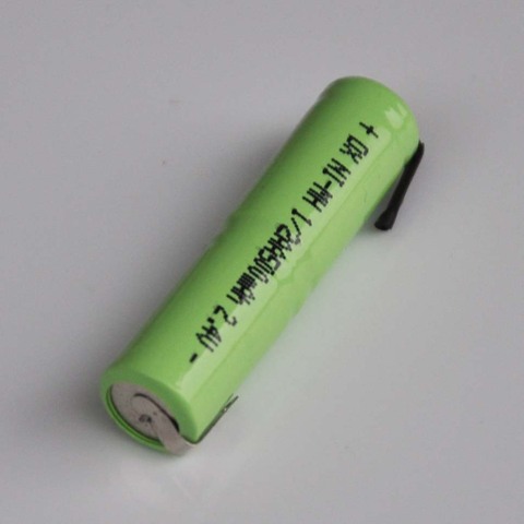 2-10PCS 2.4V 1/2AAA ni-mh rechargeable battery 500mah 1/2 AAA nimh cell with welding tabs for electric shaver razor toothbrush ► Photo 1/2