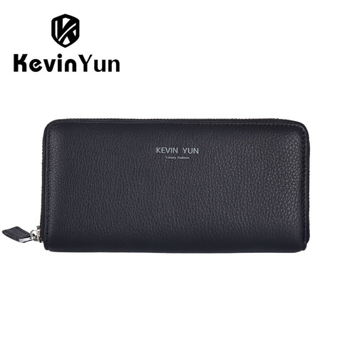 KEVIN YUN Designer Brand Men Wallets Genuine Leather Long Wallet Brand Purse Male Clutch Wallet ► Photo 1/6