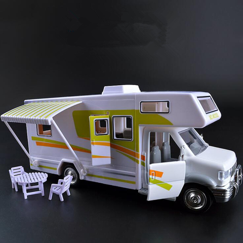 1:32 RV Car Furniture Mounted More Doors Open Sound and Light Back to the Alloy Force of Car Models Children Diy Play House Toys ► Photo 1/6