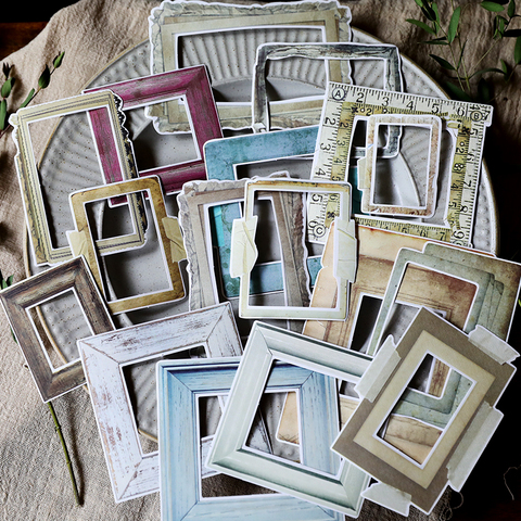 KSCRAFT 35pcs Vintage Photo Frame Paper Stickers for Scrapbooking Happy Planner/ DIY Crafts/ Card Making Decoration ► Photo 1/6