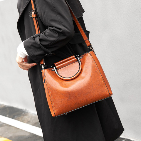 RanHuang 2022 Women Leather Shoulder Bags Casual Handbags Fashion Women Messenger Bags Bucket Bags bolsa feminina A14911 ► Photo 1/6