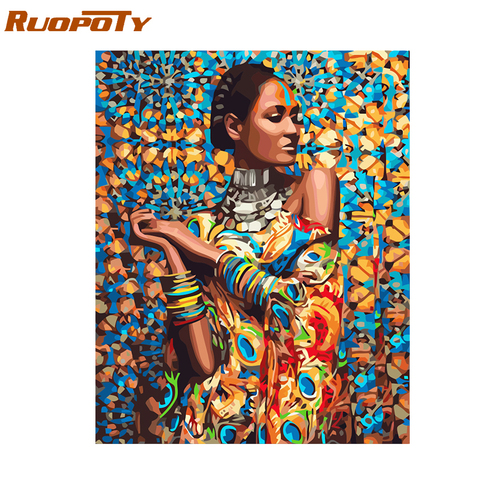 RUOPOTY Frame Women DIY Painting By Numbers Figure Kit Handpainted Oil Painting Unique Gift For Home Decor 40x50cm Wall Artwork ► Photo 1/6