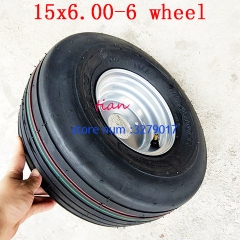 High Quality and Reputation 15X6.00-6 Wheel Fits for 168CC Karting Go Kart Motorcycle Wheel Rim with Tubeless Tire ► Photo 1/6