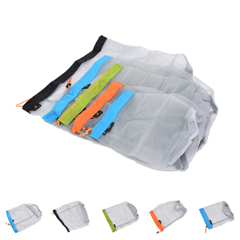 1Pcs 5 Sizes Portable Tavel Mesh Stuff Sack Drawstring Bag Travel Kit Accessories ► Photo 1/6