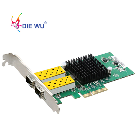 DIEWU 2 Port SFP network card 1G fiber optic network Adapter PCIe 4X Server Lan card with Intel 82576 ► Photo 1/5