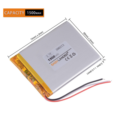 3 line 306573 3.7V 1500mAh Lithium Polymer LiPo cells power For  e-book gmini t6lhd lite  digma r60g reader  digma s665 ► Photo 1/3